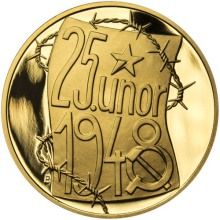 Memento 25. Februara 1948 - komunistický puč v Československu - 1/2 Oz zlato Proof