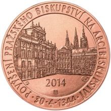 Povýšení pražského biskupství na arcibiskupství - 670 let - 1 Oz Měď b.k.