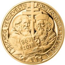 Sada zlatého dukátu a stříbrného odražku Konstantin a Metoděj - proof
