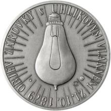 Thomas Alva Edison - 135. výročí sestrojení žárovky stříbro patina