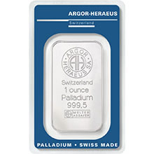 Náhled - Argor Heraeus SA 1 Oz Palladium - 31 gram Pd - Investiční palladiový slitek