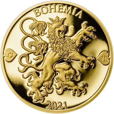 Náhled Reverzní strany - 2021 - Proof  - Česká heraldika. Lev. - 5 dukát Au