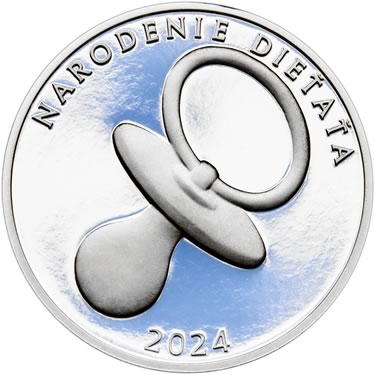 Náhled Averzní strany - Strieborný medailon k narodeniu dieťaťa 2024 - 28 mm