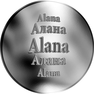 Náhled Averzní strany - Slovenská jména - Alana - stříbrná medaile