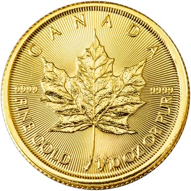 Náhled Reverzní strany - Maple Leaf 1/10 Oz - Investiční zlatá mince