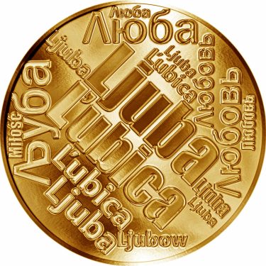 Náhled Averzní strany - Česká jména - Ljuba - velká zlatá medaile 1 Oz