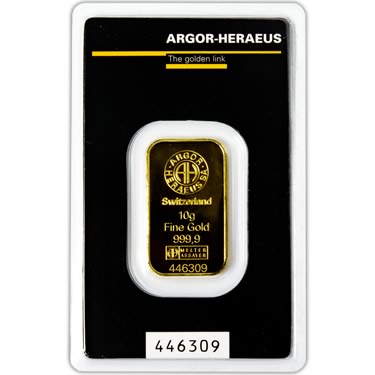 Náhled Averzní strany - Argor Heraeus SA 10 gramů - Investiční zlatý slitek