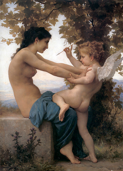 Mdchen wehrt Liebe. William-Adolphe Bouguereau